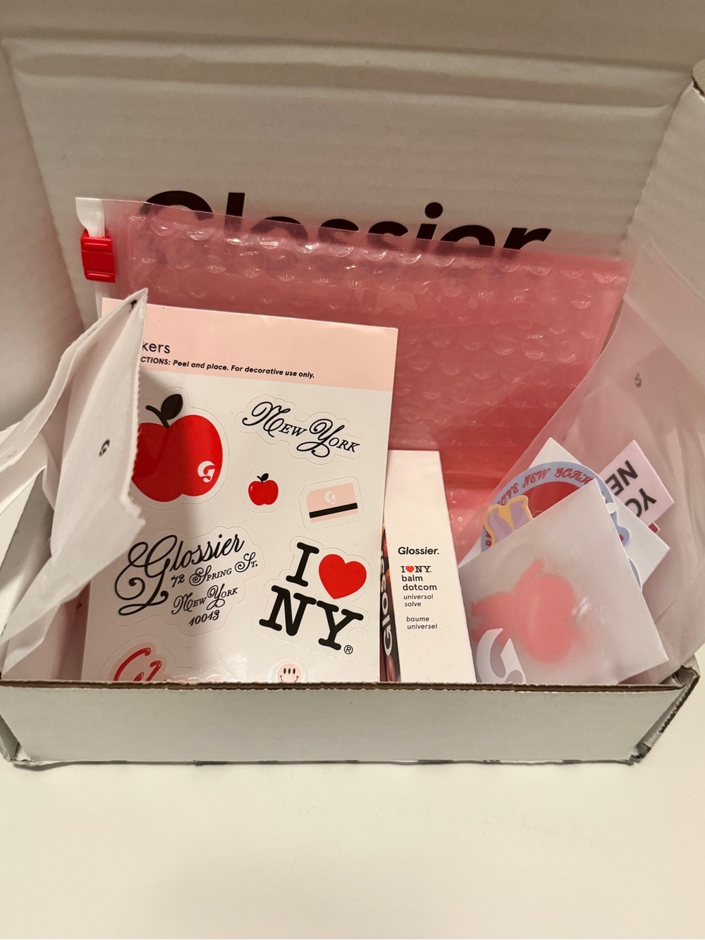 NIB GLOSSIER I ❤️ NY Bundle: Balm DotCom, Sticker Sheet, Keychain, Sticker Pack - Picture 12 of 12